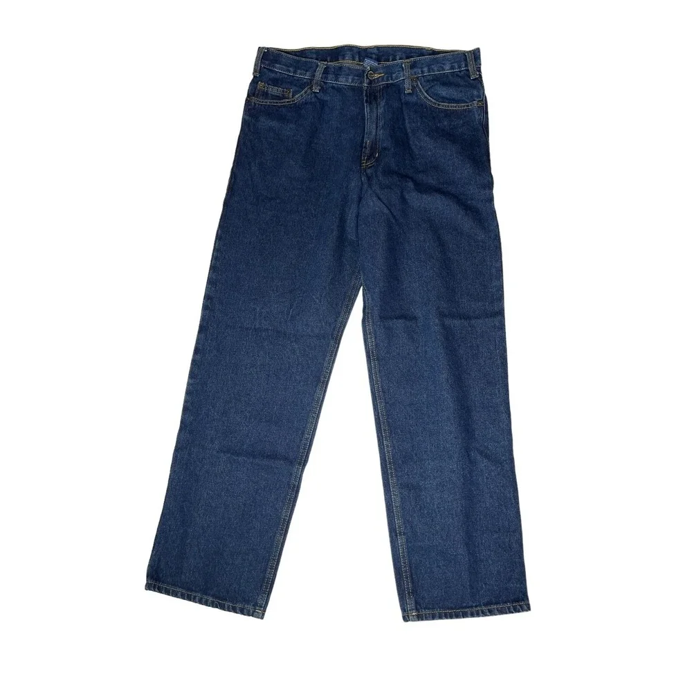 (2) RK Brand Jeans Mens 36x32 Blue Workwear‎ Camping Hiking Rugged Five Pocket